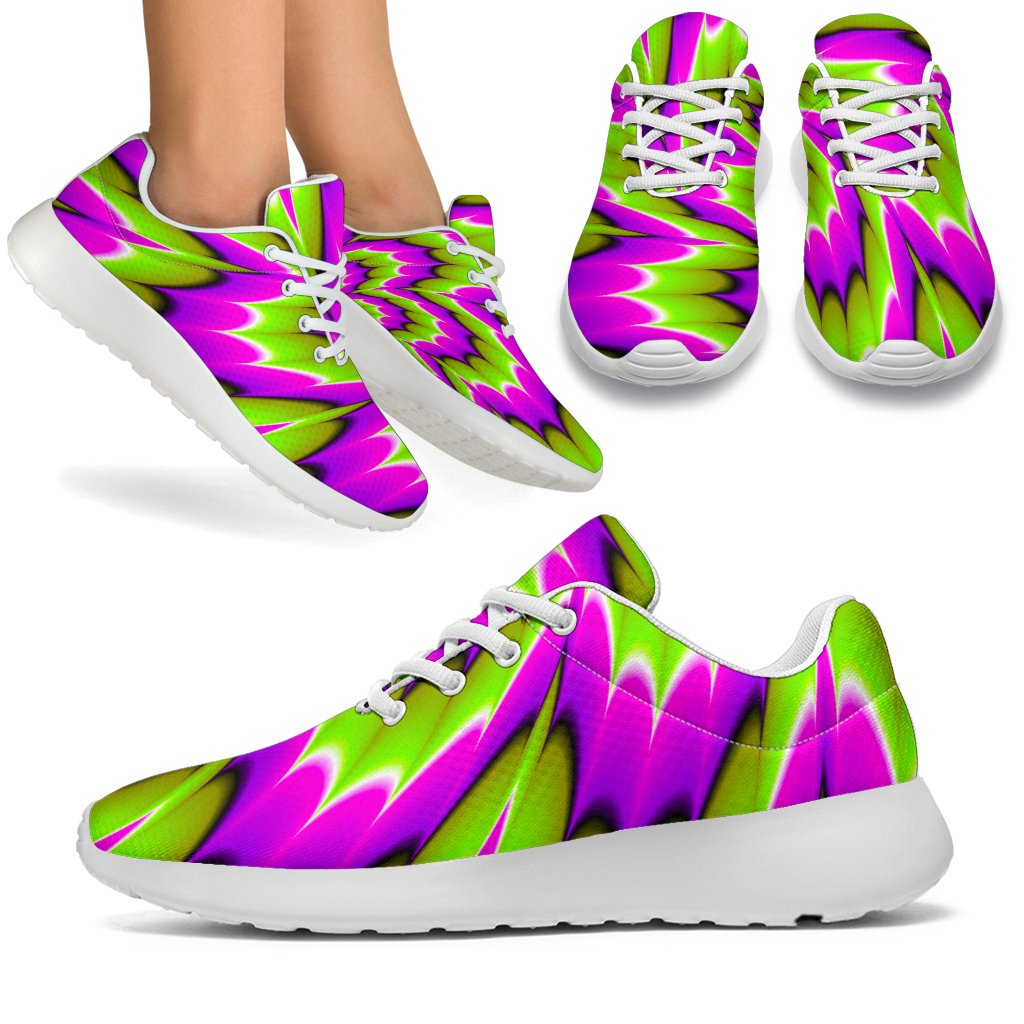Green Explosion Moving Optical Illusion Sport Shoes GearFrost