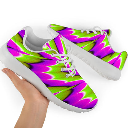 Green Explosion Moving Optical Illusion Sport Shoes GearFrost