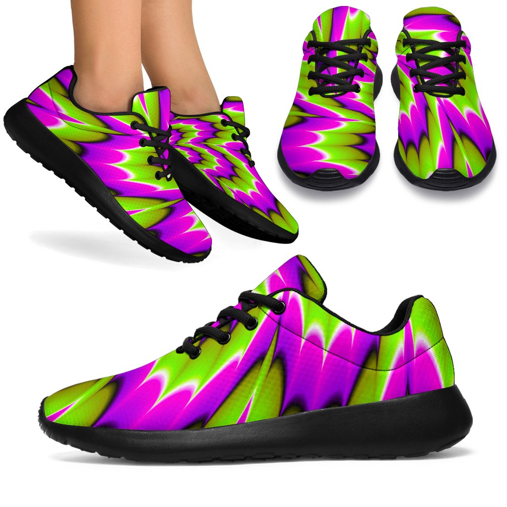 Green Explosion Moving Optical Illusion Sport Shoes GearFrost