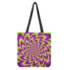 Green Explosion Moving Optical Illusion Tote Bag