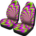 Green Explosion Moving Optical Illusion Universal Fit Car Seat Covers
