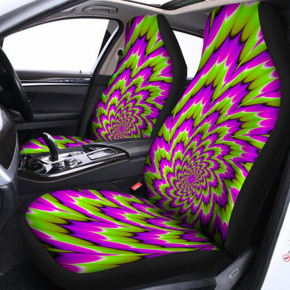 Green Explosion Moving Optical Illusion Universal Fit Car Seat Covers
