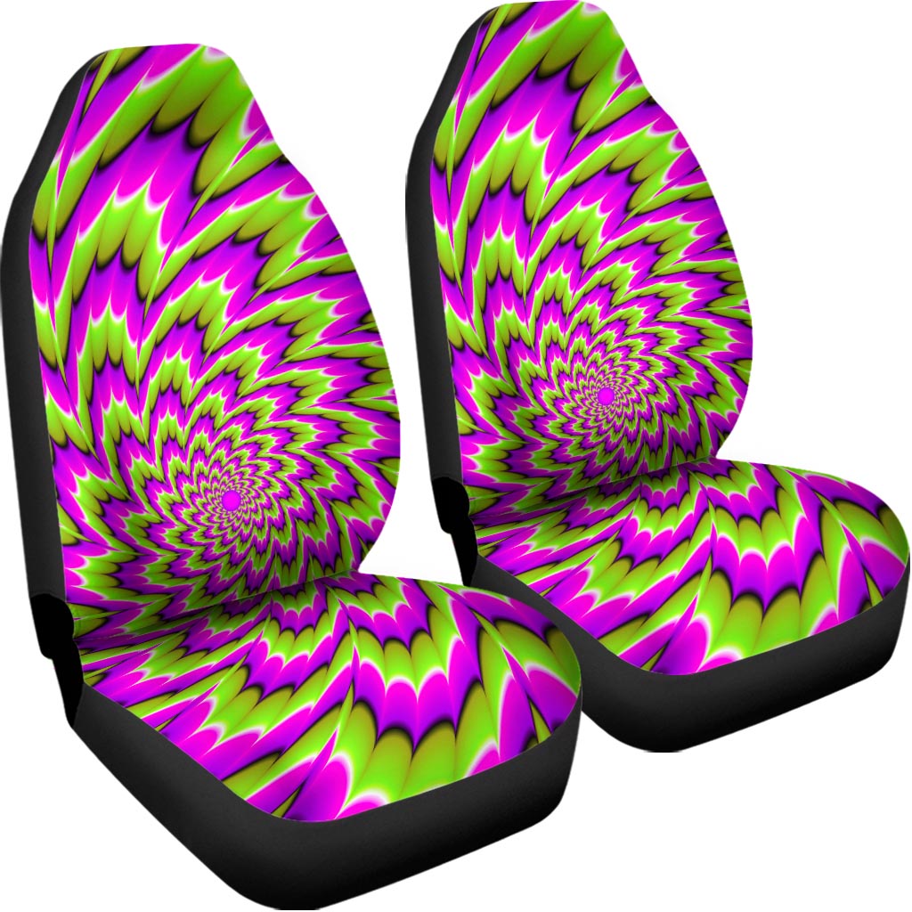 Green Explosion Moving Optical Illusion Universal Fit Car Seat Covers