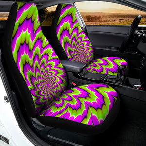 Green Explosion Moving Optical Illusion Universal Fit Car Seat Covers