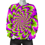 Green Explosion Moving Optical Illusion Women's Crewneck Sweatshirt GearFrost