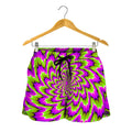 Green Explosion Moving Optical Illusion Women's Shorts