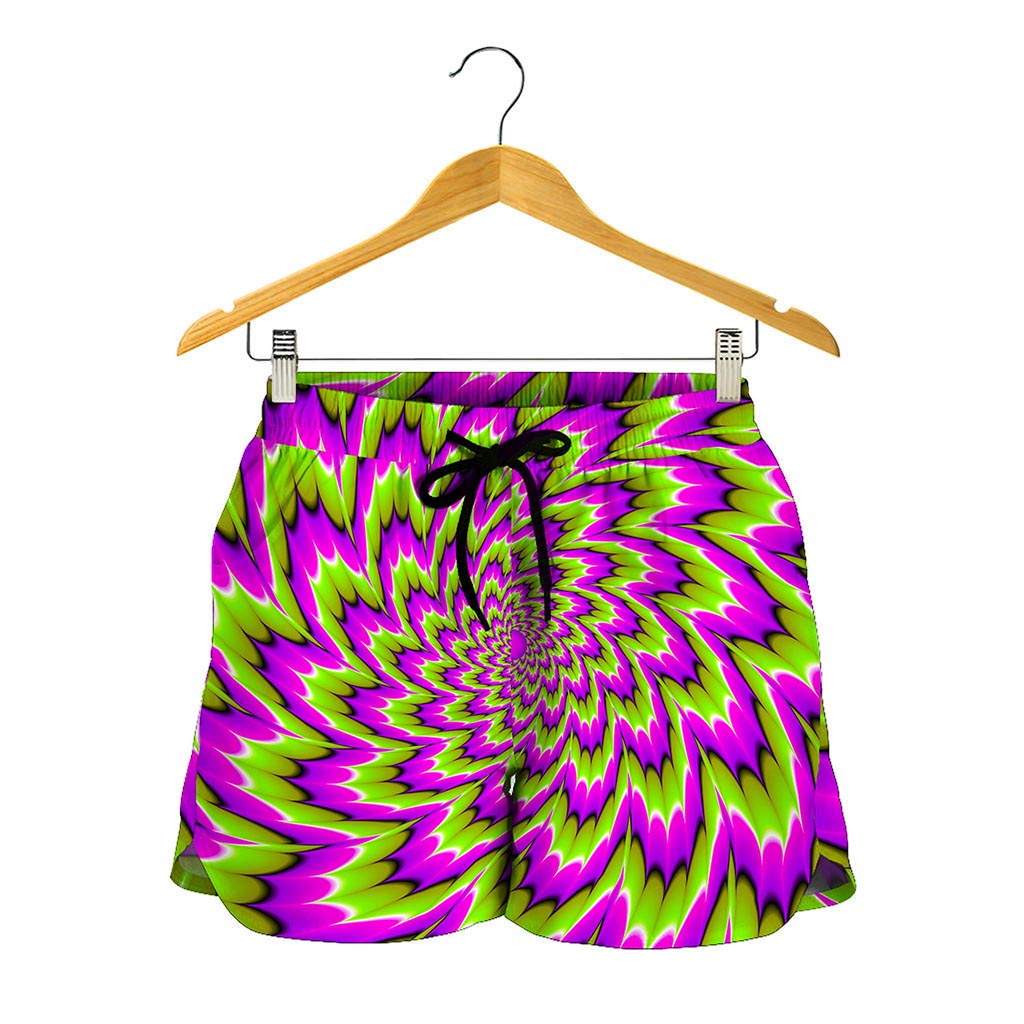 Green Explosion Moving Optical Illusion Women's Shorts