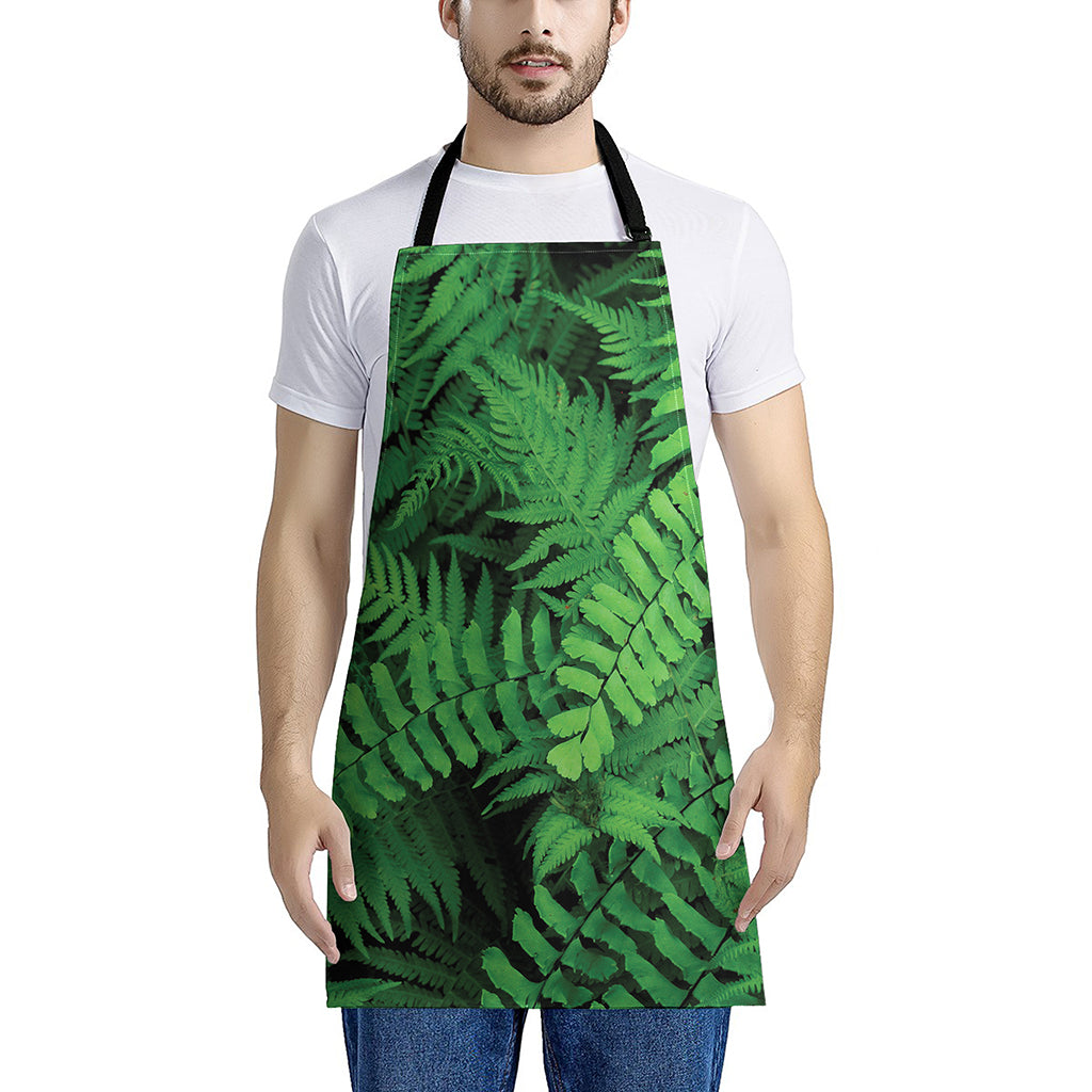 Green Fern Leaf Print Apron