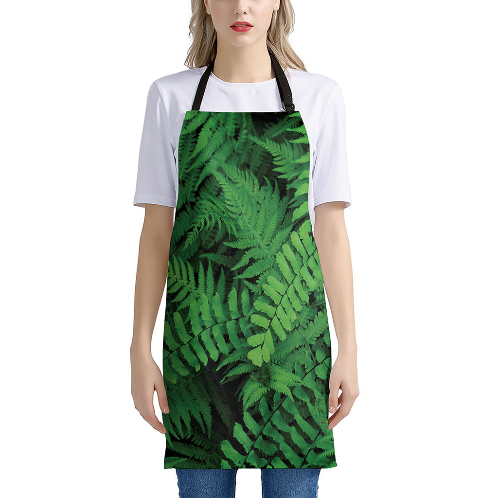 Green Fern Leaf Print Apron