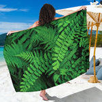 Green Fern Leaf Print Beach Sarong Wrap