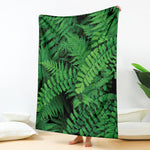 Green Fern Leaf Print Blanket