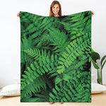 Green Fern Leaf Print Blanket