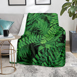 Green Fern Leaf Print Blanket