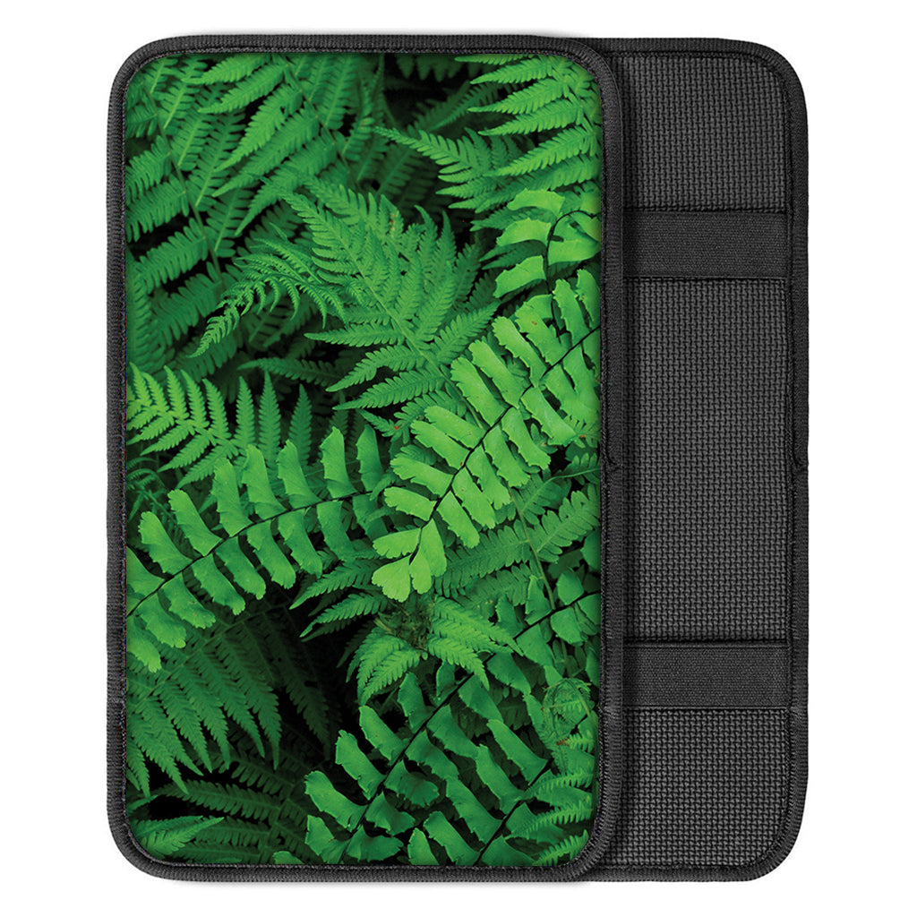 Green Fern Leaf Print Car Center Console Cover