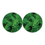 Green Fern Leaf Print Car Coasters