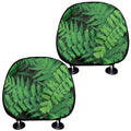 Green Fern Leaf Print Car Headrest Covers