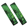 Green Fern Leaf Print Car Seat Belt Covers