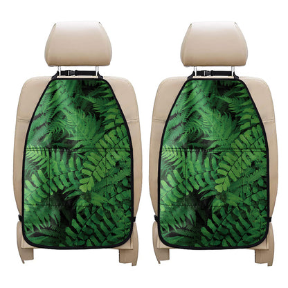 Green Fern Leaf Print Car Seat Organizers