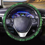 Green Fern Leaf Print Car Steering Wheel Cover