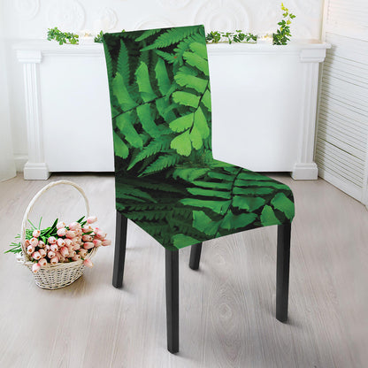 Green Fern Leaf Print Dining Chair Slipcover