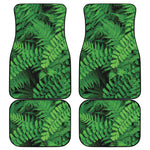 Green Fern Leaf Print Front and Back Car Floor Mats