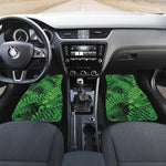 Green Fern Leaf Print Front and Back Car Floor Mats