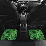 Green Fern Leaf Print Front and Back Car Floor Mats
