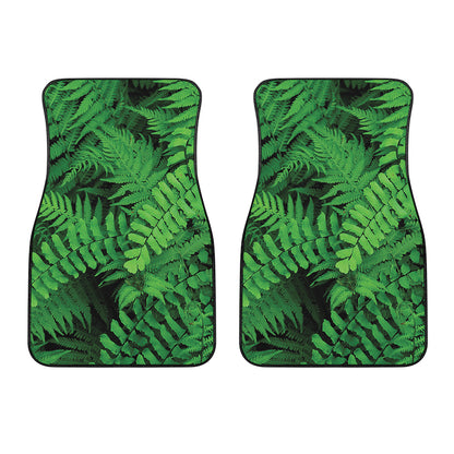 Green Fern Leaf Print Front Car Floor Mats