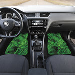 Green Fern Leaf Print Front Car Floor Mats