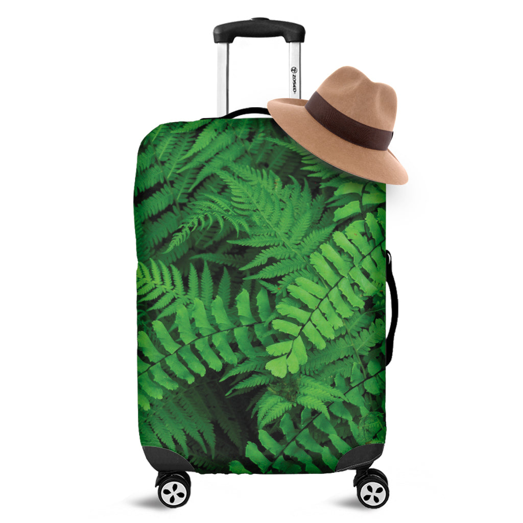 Green Fern Leaf Print Luggage Cover