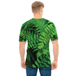 Green Fern Leaf Print Men's T-Shirt