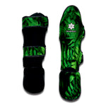 Green Fern Leaf Print Muay Thai Shin Guard