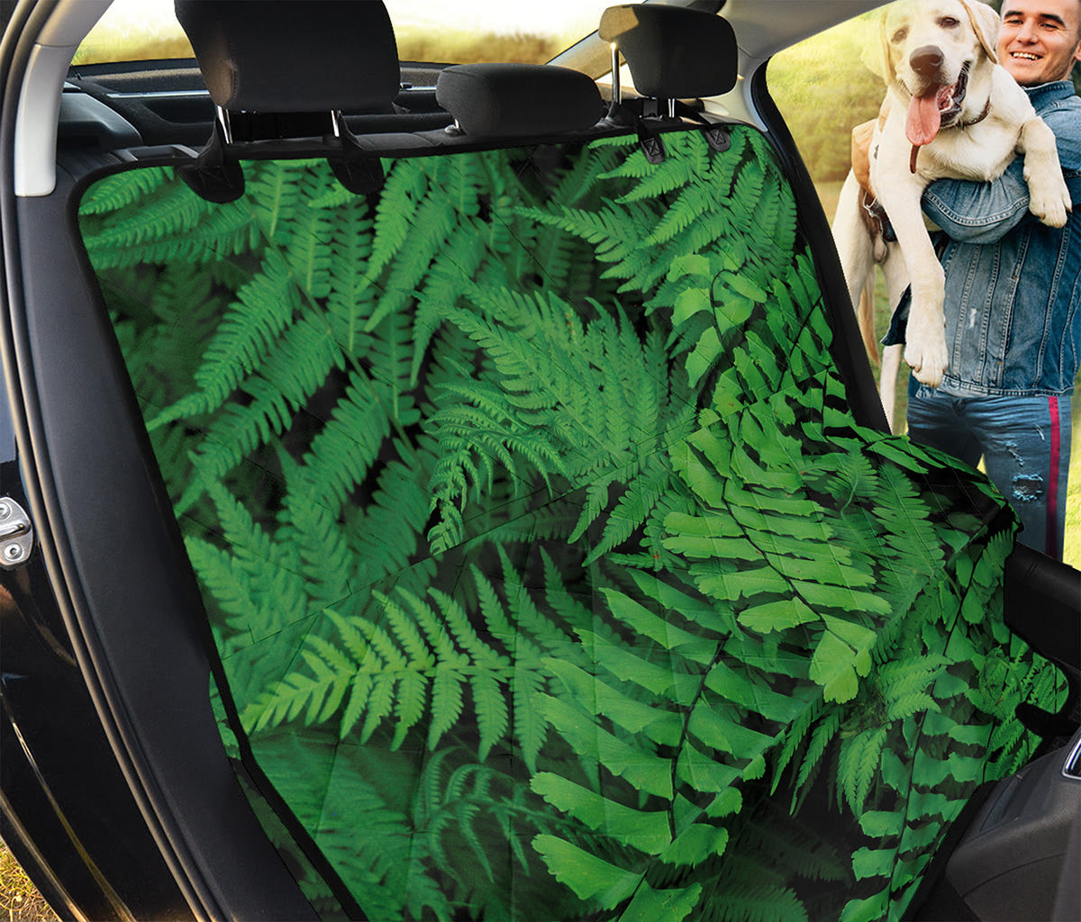 Green Fern Leaf Print Pet Car Back Seat Cover