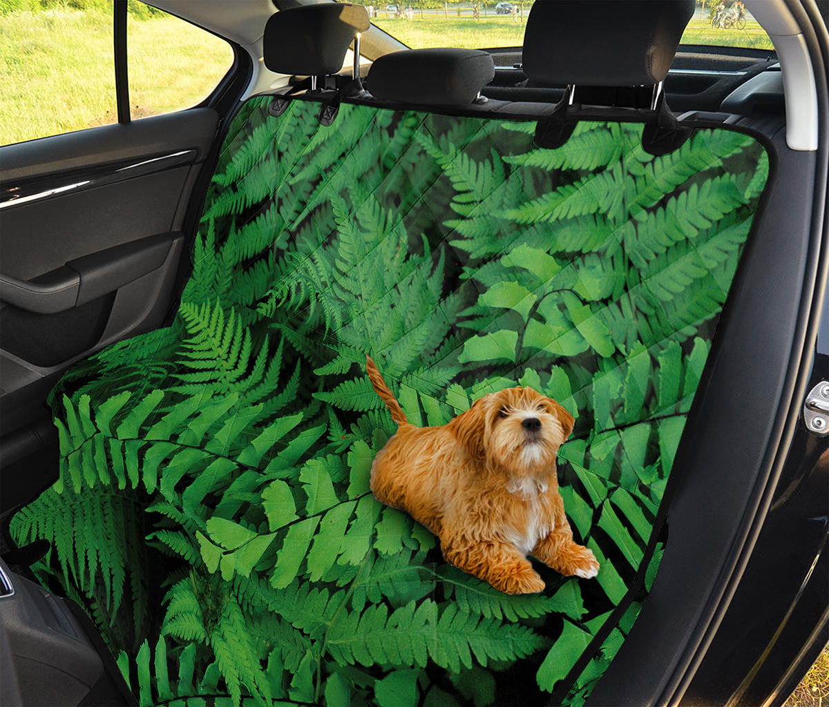 Green Fern Leaf Print Pet Car Back Seat Cover