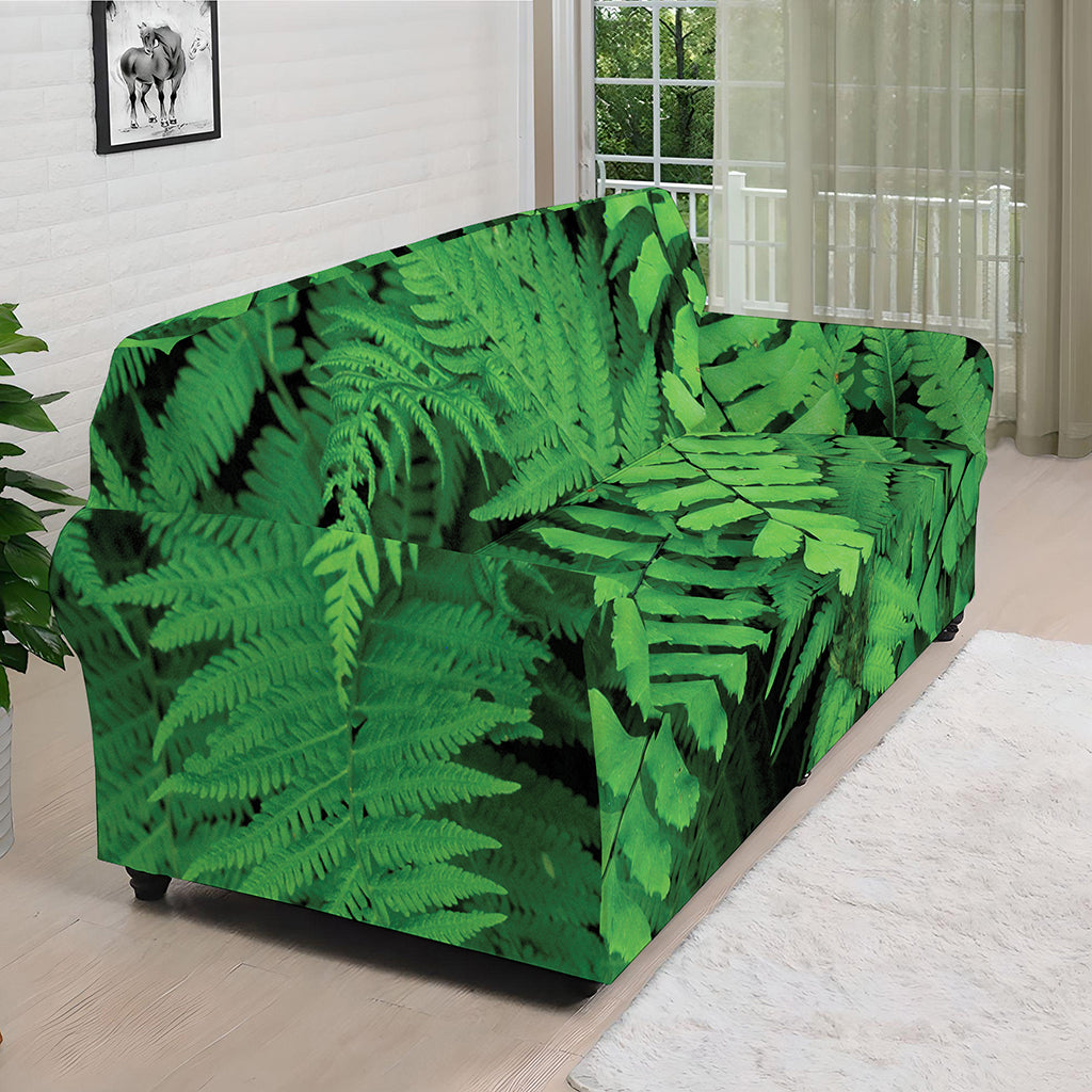 Green Fern Leaf Print Sofa Cover