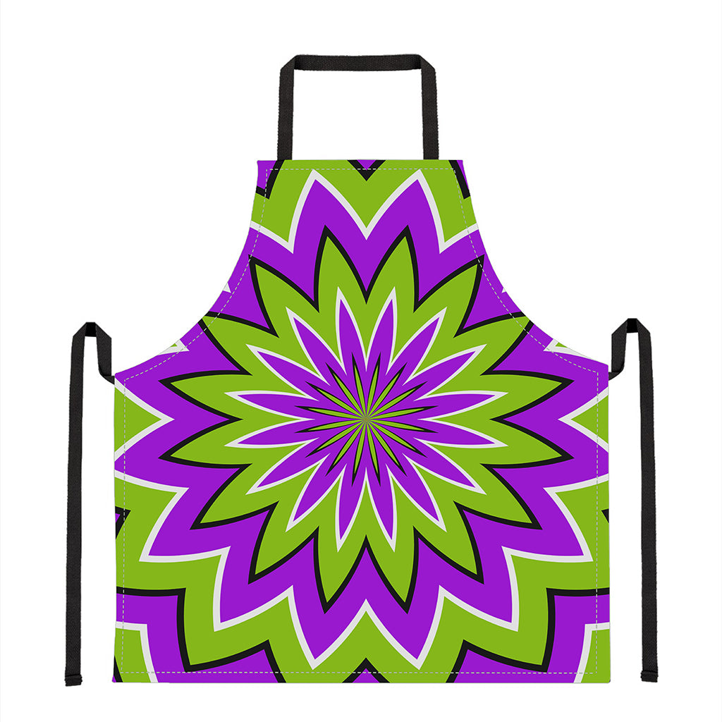 Green Flower Moving Optical Illusion Apron