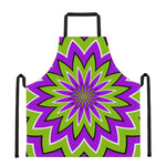 Green Flower Moving Optical Illusion Apron