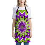 Green Flower Moving Optical Illusion Apron