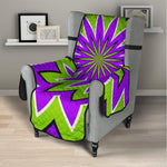 Green Flower Moving Optical Illusion Armchair Protector