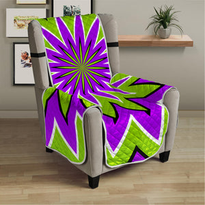 Green Flower Moving Optical Illusion Armchair Protector