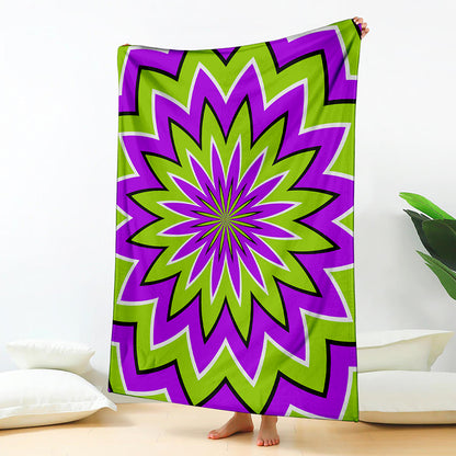 Green Flower Moving Optical Illusion Blanket