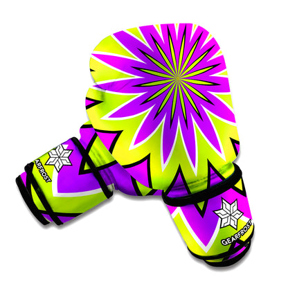 Green Flower Moving Optical Illusion Boxing Gloves