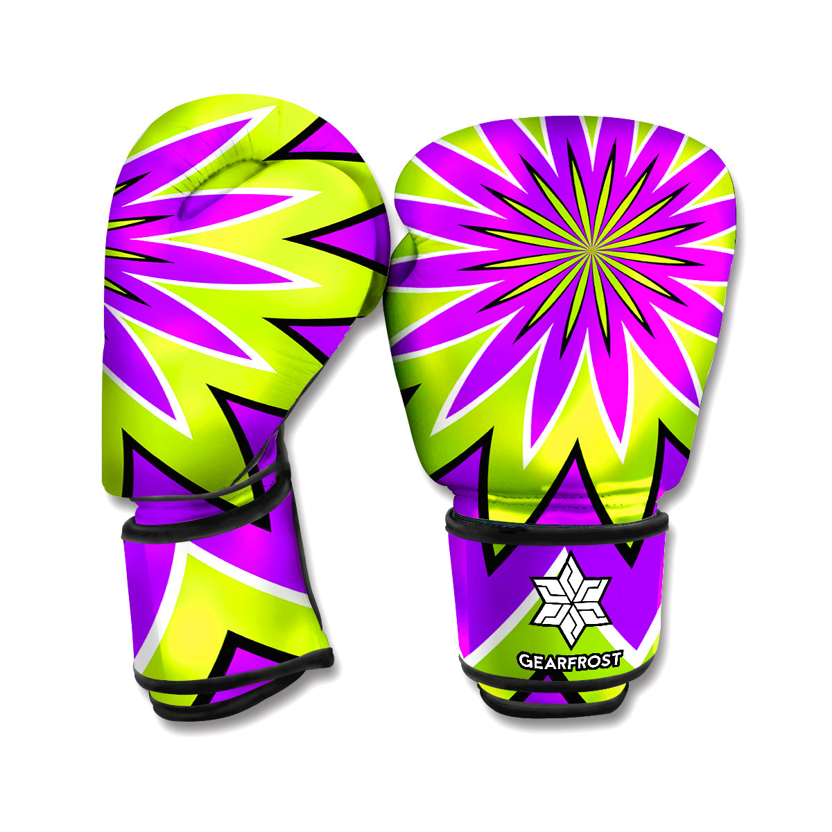 Green Flower Moving Optical Illusion Boxing Gloves