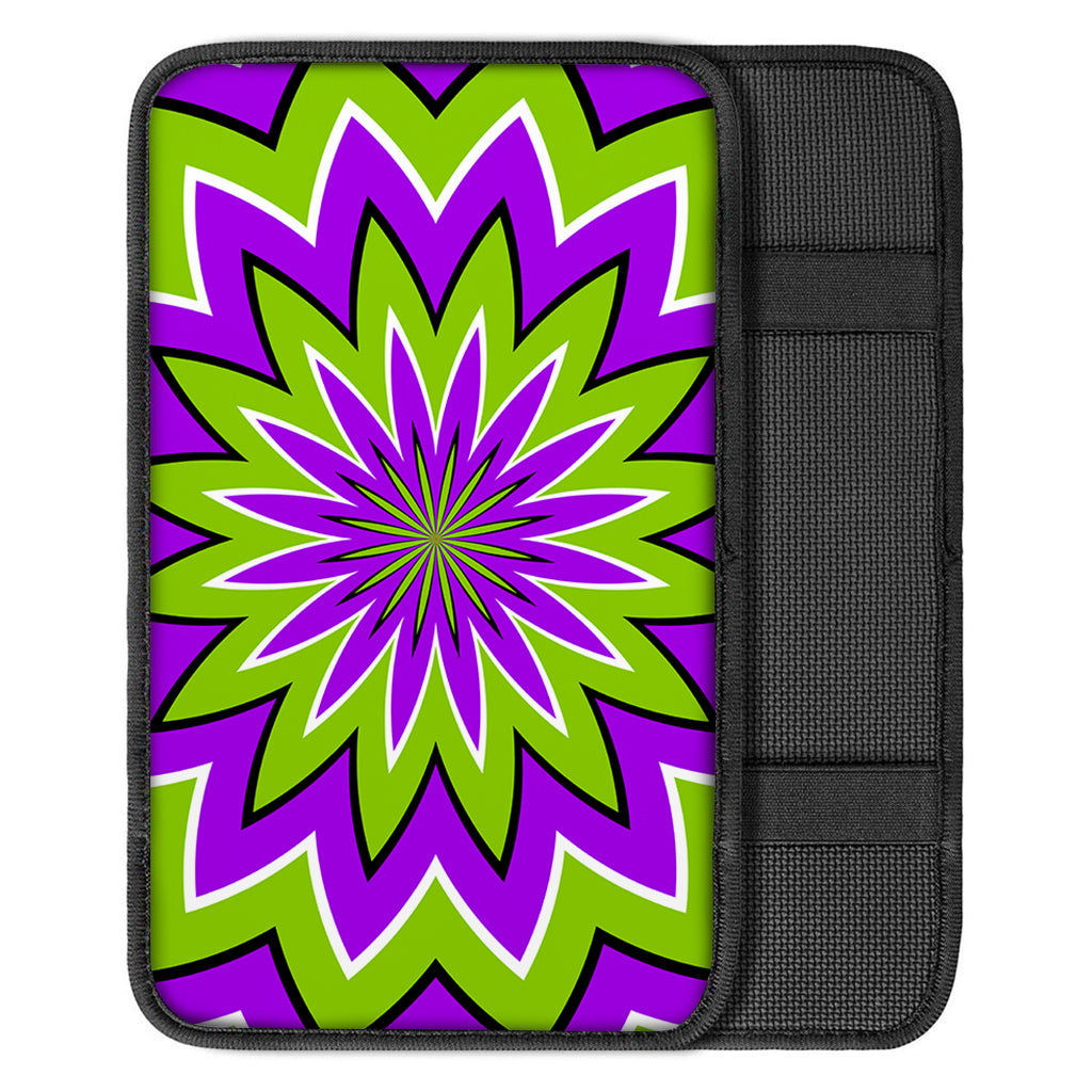 Green Flower Moving Optical Illusion Car Center Console Cover