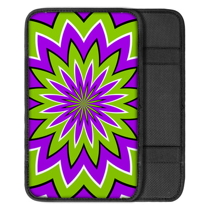 Green Flower Moving Optical Illusion Car Center Console Cover