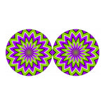 Green Flower Moving Optical Illusion Car Coasters