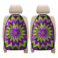 Green Flower Moving Optical Illusion Car Seat Organizers