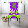 Green Flower Moving Optical Illusion Dining Chair Slipcover