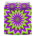 Green Flower Moving Optical Illusion Duvet Cover Bedding Set