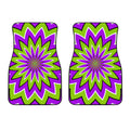 Green Flower Moving Optical Illusion Front Car Floor Mats